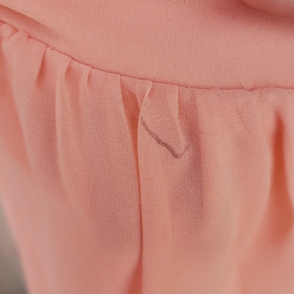 Lulu's peach chico chiffon v neck flowy crisscross open back dress - Picture 5 of 9